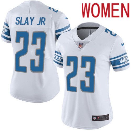 Women Detroit Lions #23 Darius Slay Nike White Vapor Limited NFL Jersey->women nfl jersey->Women Jersey